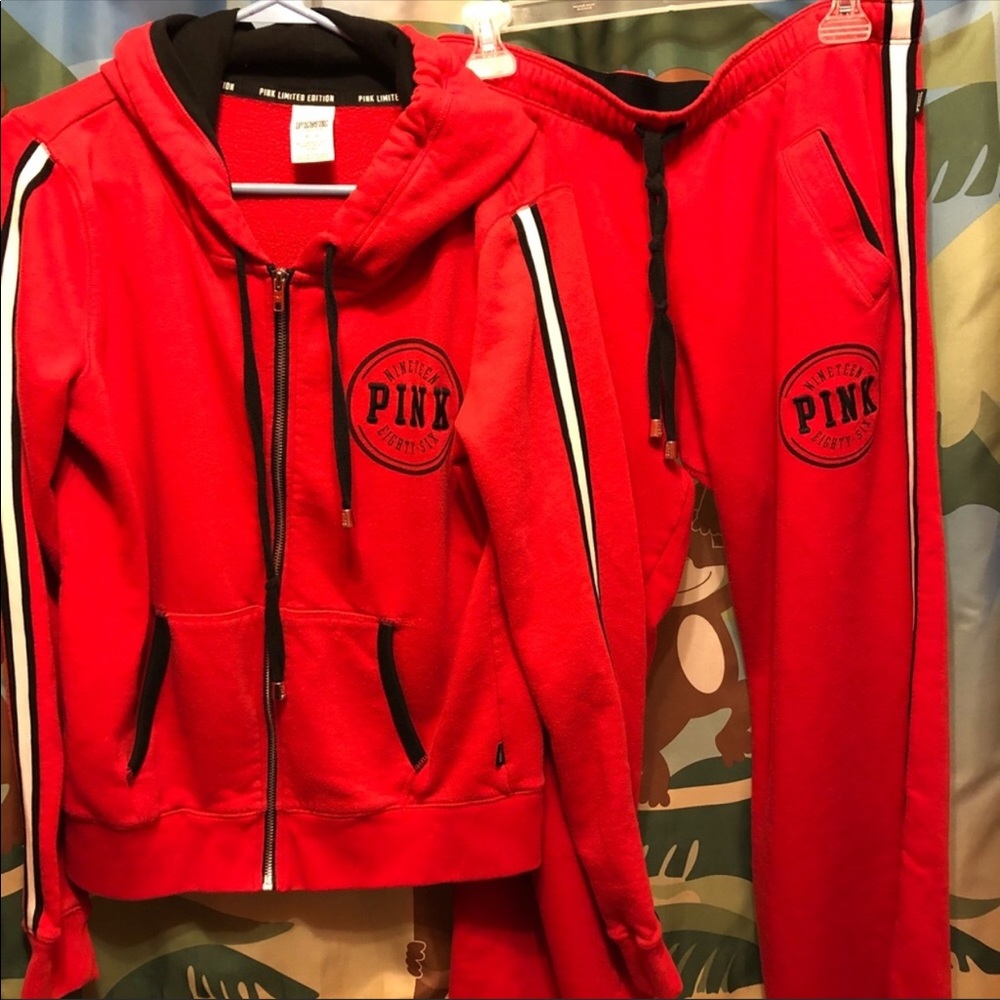 Limited edition red sweatsuit.